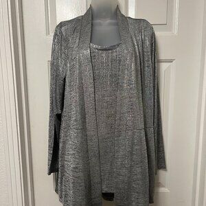 Susan Graver Festive Silver Tank Top & Jacket Set